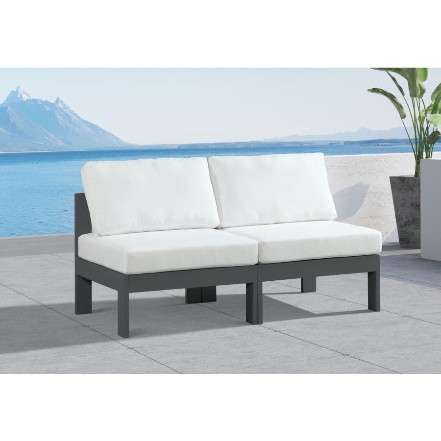 Meridian Furniture Nizuc Outdoor Patio Grey Aluminum Modular Sofa S60B - Outdoor Furniture
