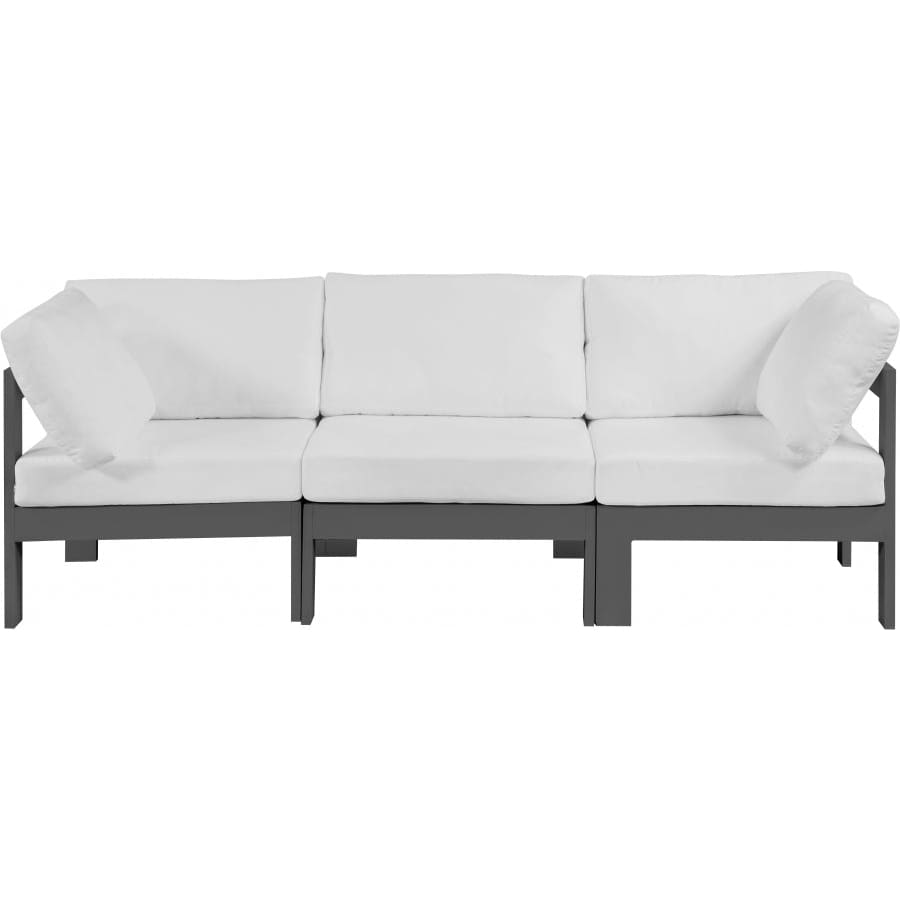 Meridian Furniture Nizuc Outdoor Patio Grey Aluminum Modular Sofa S90A - Outdoor Furniture