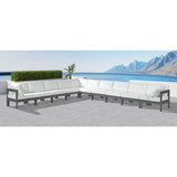 Meridian Furniture Nizuc Outdoor Patio Grey Aluminum Modular Sectional 10A - Outdoor Furniture