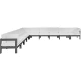 Meridian Furniture Nizuc Outdoor Patio Grey Aluminum Modular Sectional 10A - White - Outdoor Furniture