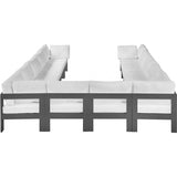 Meridian Furniture Nizuc Outdoor Patio Grey Aluminum Modular Sectional 12A - Outdoor Furniture