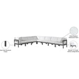 Meridian Furniture Nizuc Outdoor Patio Aluminum Modular Sectional 8A - Outdoor Furniture