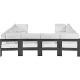 Meridian Furniture Nizuc Outdoor Patio Grey Aluminum Modular Sectional 8B - Outdoor Furniture