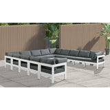 Outdoor Furniture Nizuc Outdoor Patio White Aluminum Modular Sectional - Outdoor Furniture
