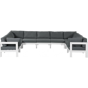 Meridian Furniture Nizuc Outdoor Patio Aluminum Modular Sectional 9C - White - Outdoor Furniture