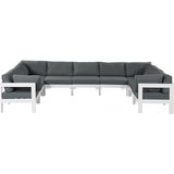 Meridian Furniture Nizuc Outdoor Patio Aluminum Modular Sectional 9C - Grey - Outdoor Furniture