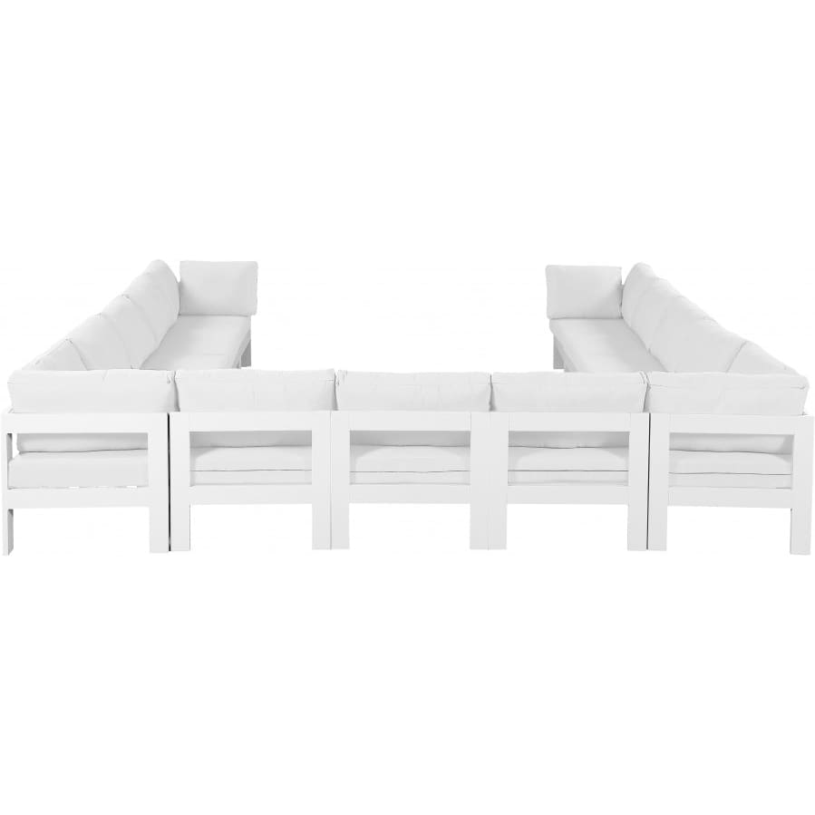 Outdoor Furniture Nizuc Outdoor Patio White Aluminum Modular Sectional - Outdoor Furniture