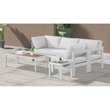 Meridian Furniture Nizuc Outdoor Patio White Aluminum Modular Sectional 4C - Outdoor Furniture