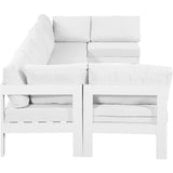 Meridian Furniture Nizuc Outdoor Patio White Aluminum Modular Sectional 7C - Outdoor Furniture