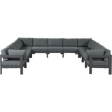 Meridian Furniture Nizuc Outdoor Patio Grey Aluminum Modular Sectional 11A - Grey - Outdoor Furniture