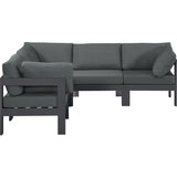 Meridian Furniture Nizuc Outdoor Patio Grey Aluminum Modular Sectional 5B - Grey - Outdoor Furniture