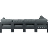Meridian Furniture Nizuc Outdoor Patio Grey Aluminum Modular Sectional 5C - Outdoor Furniture