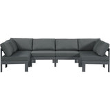 Meridian Furniture Nizuc Outdoor Patio Grey Aluminum Modular Sectional 6B - Grey - Outdoor Furniture