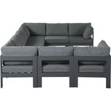 Meridian Furniture Nizuc Outdoor Patio Grey Aluminum Modular Sectional 9C - Outdoor Furniture