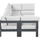 Meridian Furniture Nizuc Outdoor Patio Grey Aluminum Modular Sectional 6B - Outdoor Furniture