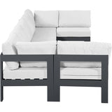 Meridian Furniture Nizuc Outdoor Patio Grey Aluminum Modular Sectional 7C - Outdoor Furniture