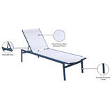 Meridian Furniture Santorini Outdoor Patio Chaise Lounge Chair - Blue Frame - Outdoor Furniture