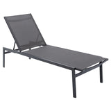 Meridian Furniture Santorini Outdoor Patio Chaise Lounge Chair - Grey Frame - Grey - Outdoor Furniture