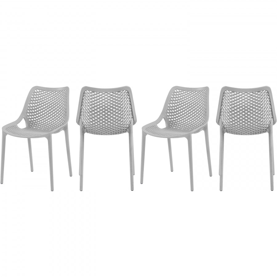 Meridian Furniture Mykonos Outdoor Patio Dining Chair - Grey - Outdoor Furniture