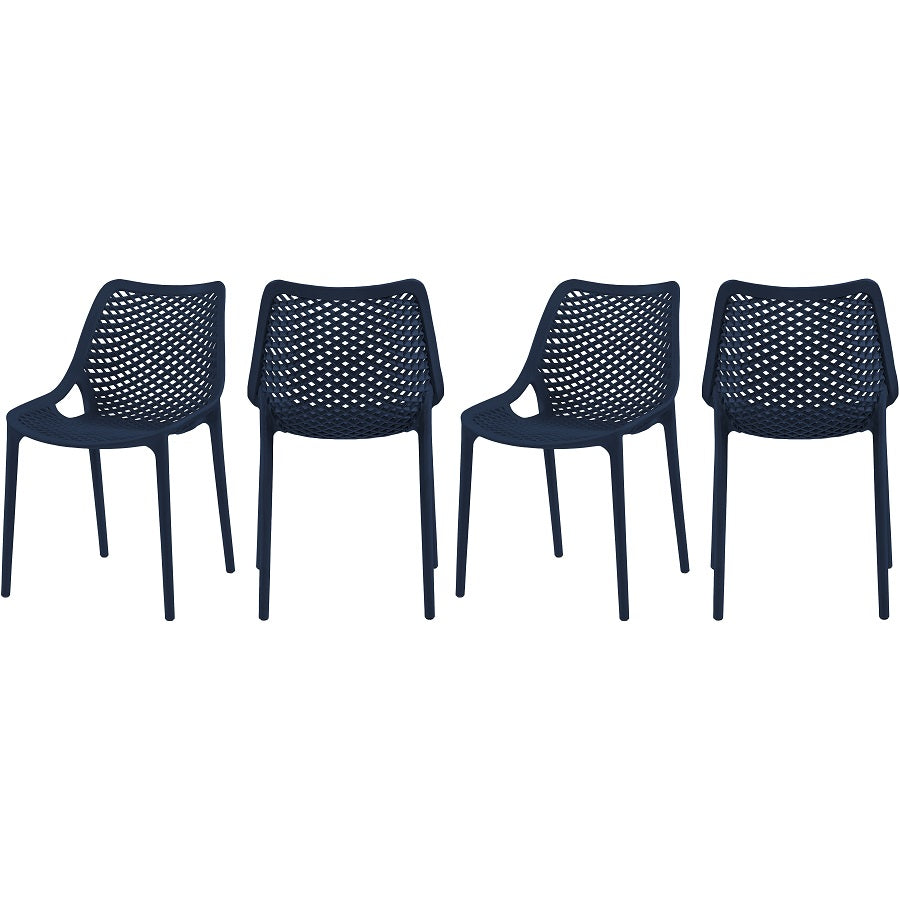 Meridian Furniture Mykonos Outdoor Patio Dining Chair - Navy - Outdoor Furniture