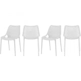 Meridian Furniture Mykonos Outdoor Patio Dining Chair - White - Outdoor Furniture