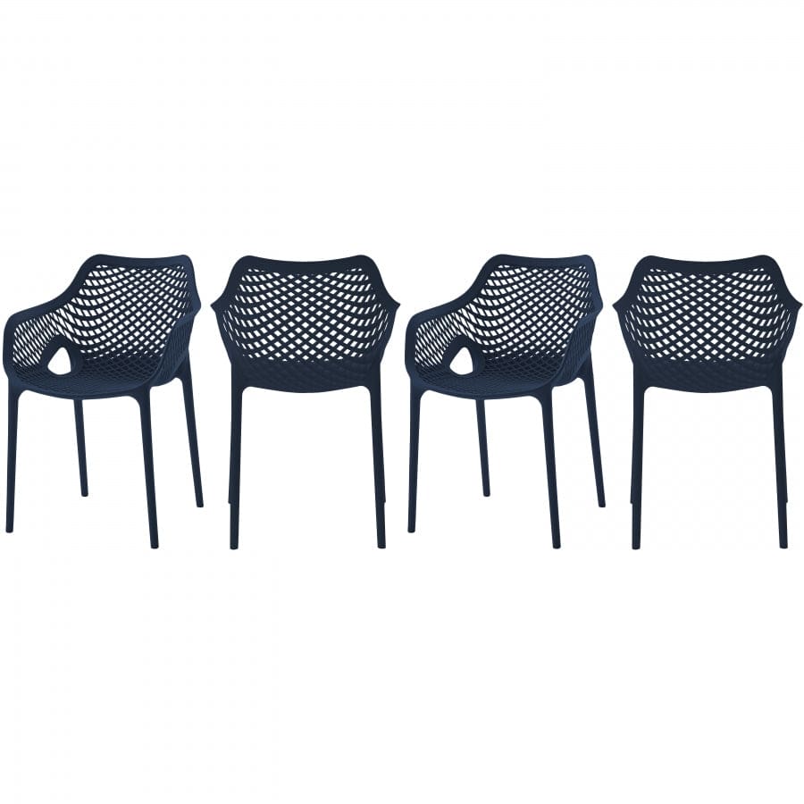Meridian Furniture Mykonos Outdoor Patio Arm Dining Chair - Navy - Outdoor Furniture