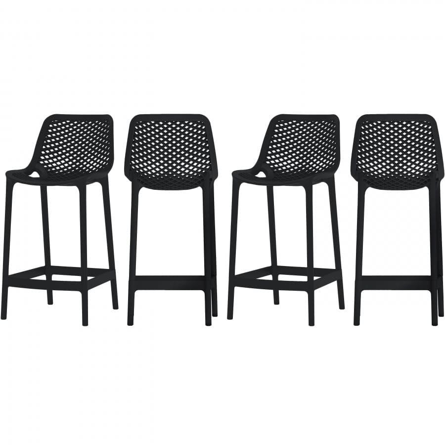 Meridian Furniture Mykonos Outdoor Patio Stools - Black - Outdoor Furniture