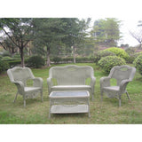 International Caravan Riviera 4-Piece Outdoor Seating Group - Antique Moss - Outdoor Furniture