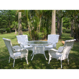 International Caravan San Tropez 5-Piece Outdoor Dining Group - White - Outdoor Furniture
