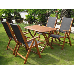 International Caravan Tordera Royal Tahiti Set of Five Dining Group - Outdoor Furniture