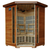 Blue Wave 3-Person Cedar Corner Infrared Sauna w/ 7 Carbon Heaters