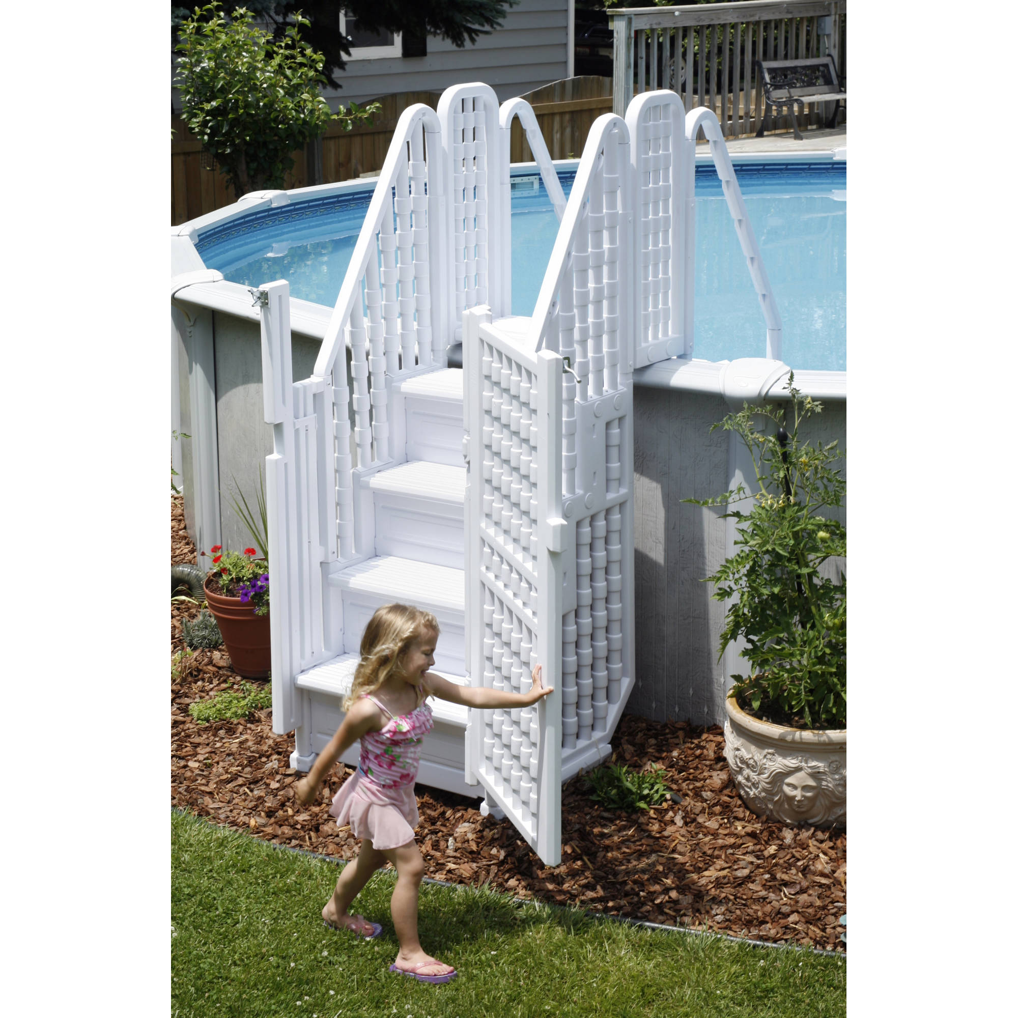Blue Wave Easy Pool Step Entry System w/ Gate