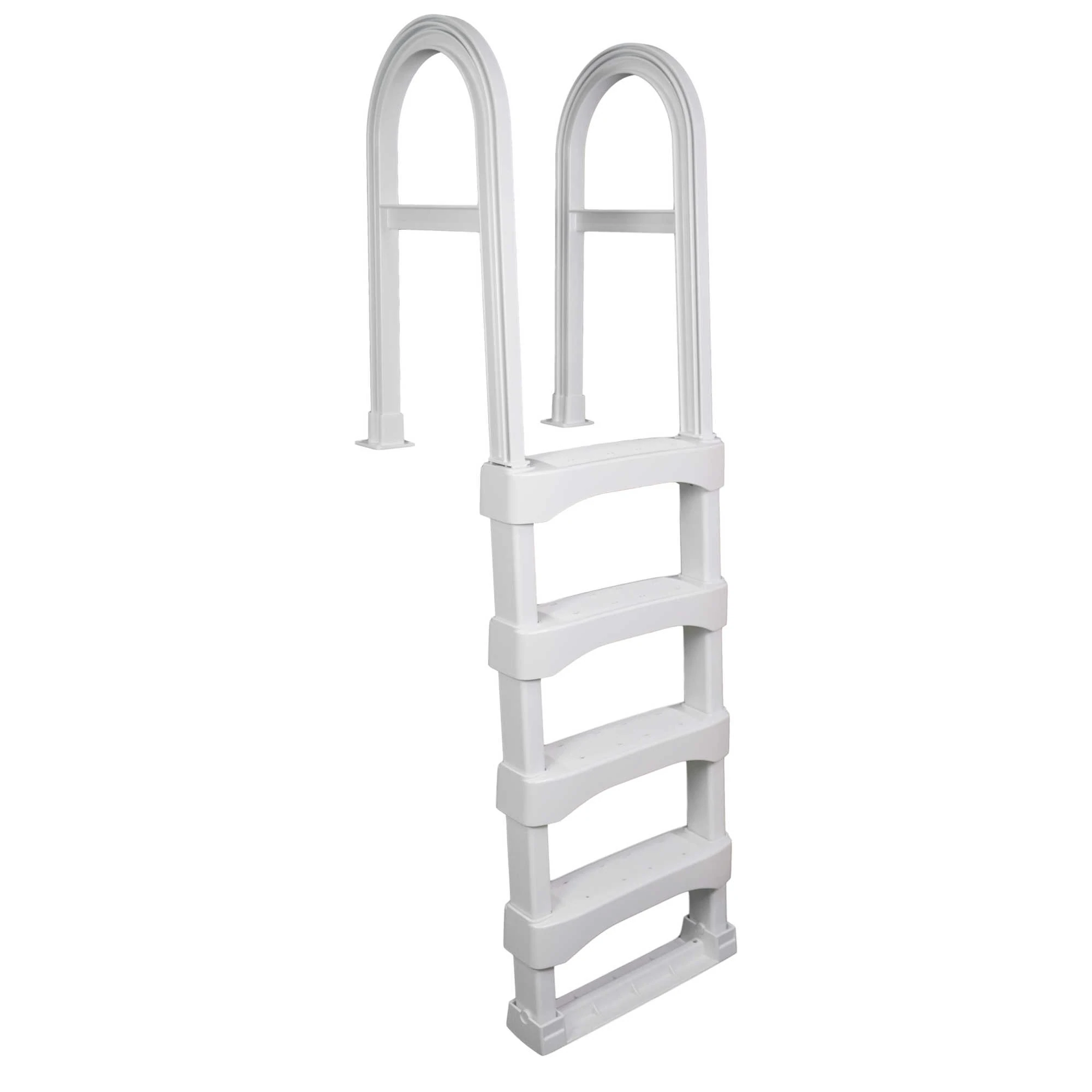 Blue Wave Snap-Lock Deck Ladder for Above-Ground Pools - White