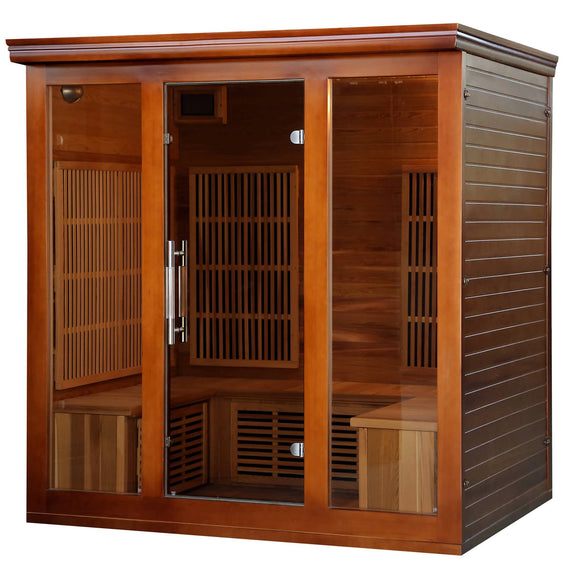 Blue Wave Cedar Elite 4-5 Person Premium Sauna w/ 9 Carbon Heaters