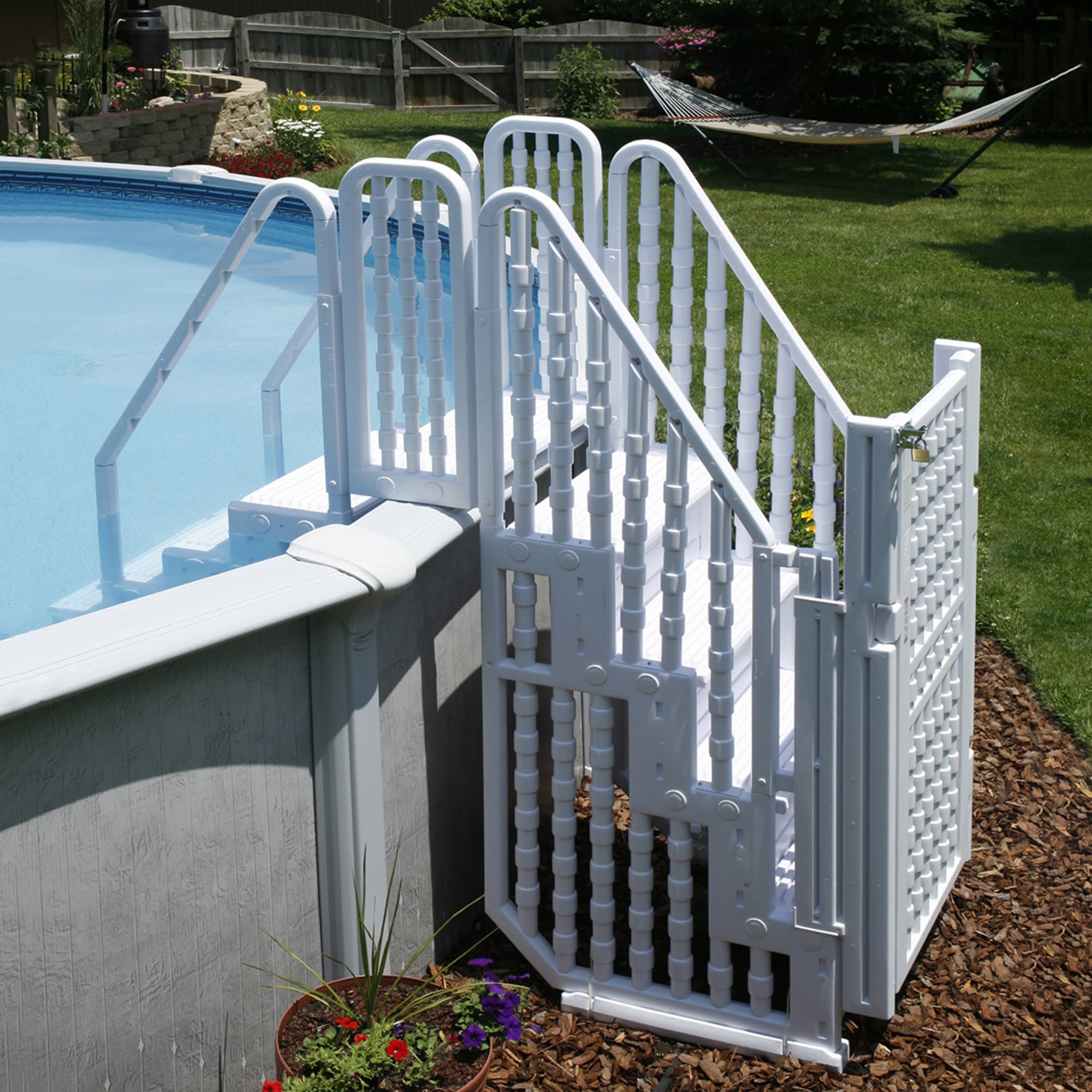 Blue Wave Easy Pool Step Entry System w/ Gate
