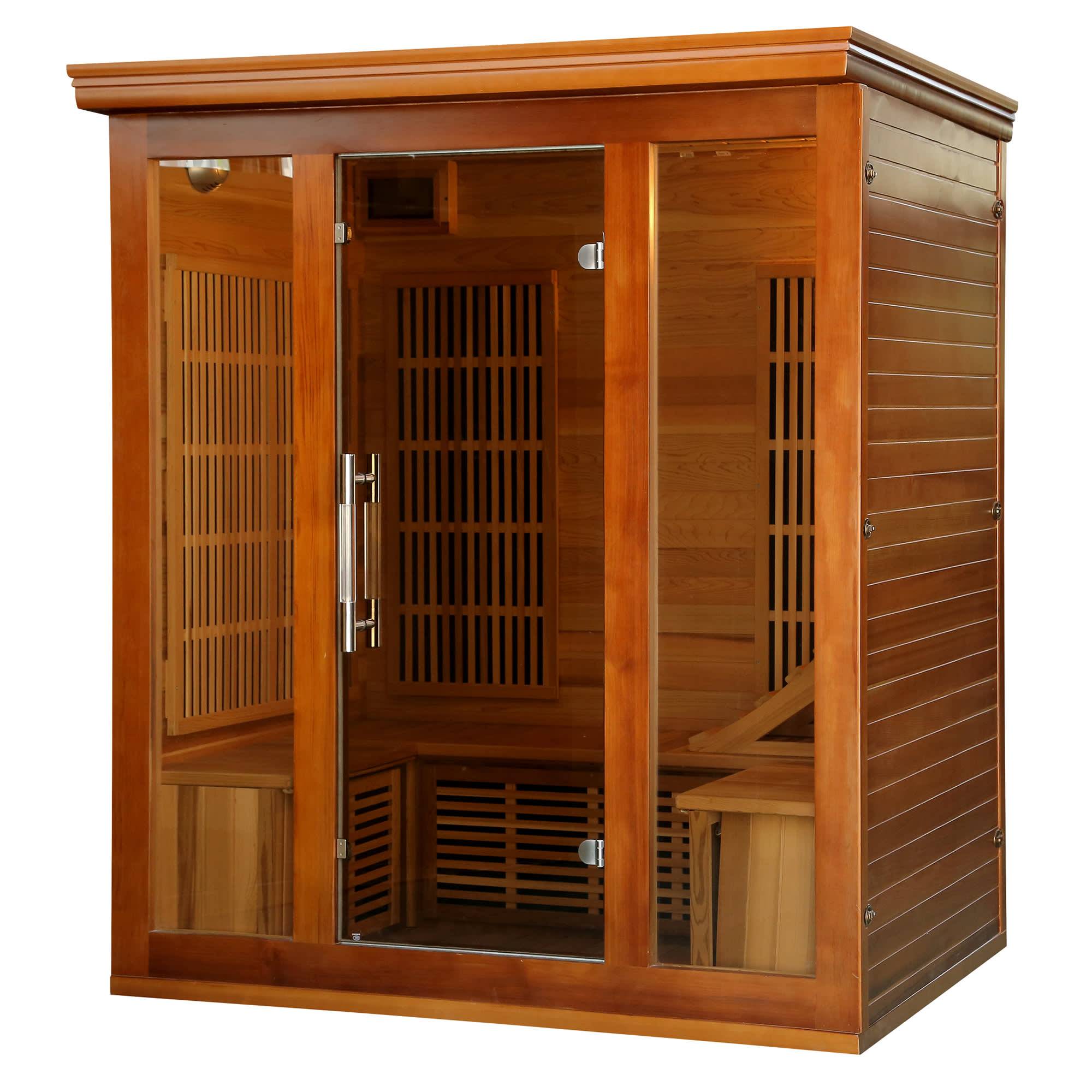 Blue Wave Cedar Elite 3-4 Person Premium Sauna w/ 9 Carbon Heaters