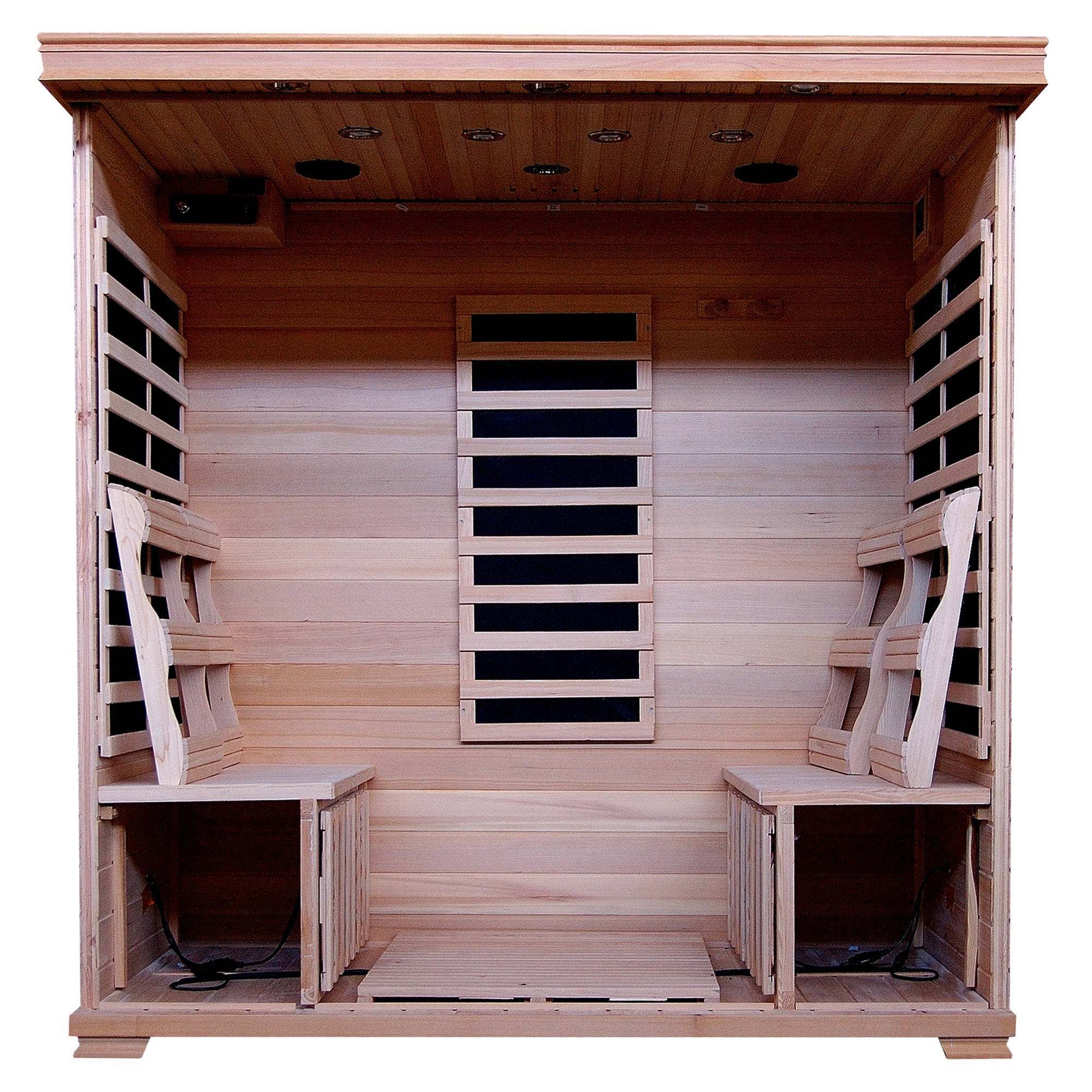 Blue Wave Monticello 4-Person Hemlock Infrared Sauna w/ 9 Carbon Heaters