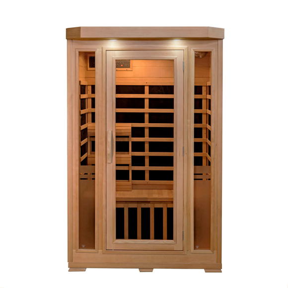 Blue Wave Sonoma 2-Person Hemlock Infrared Sauna with 6 Carbon Heaters